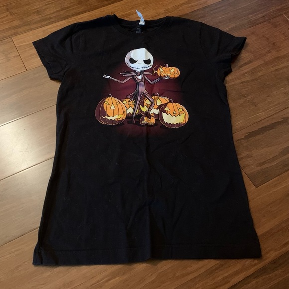 DISNEY Nightmare Before Christmas Short Sleeve Black Graphic Kids T-shirt Size L - Picture 2 of 6